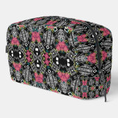 Bouquets aus rosa Blume Blume auf geometrisch Waschbeutel (Rechte Ecke)