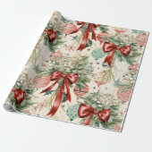 Bouquets & Baubles Retro Weihnachtswackelpapier Geschenkpapier (Ungerollt)