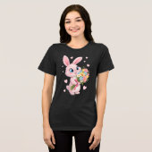 "Bouquets & Bunny Smiles" Tri-Blend Shirt (Vorderseite voll)
