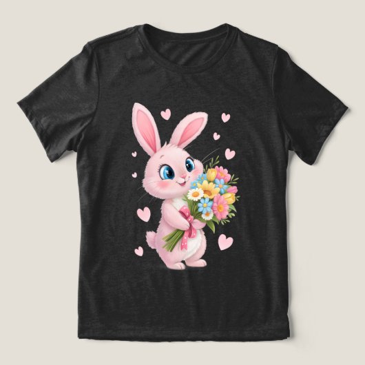 "Bouquets & Bunny Smiles" Tri-Blend Shirt (Design Vorderseite)