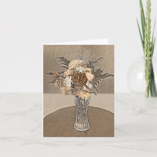 Bouquets in Braun - leere Karte (Vorderseite)