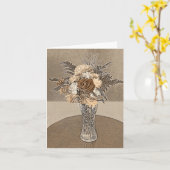 Bouquets in Braun - leere Karte (Gelbe Blume)