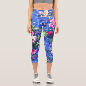 Bouquets mit Rose Capri Leggings (Vorderseite)