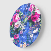 Bouquets mit Rose Große Wanduhr (Winkel)