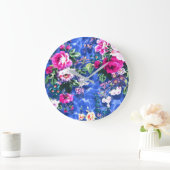 Bouquets mit Rose Große Wanduhr (Zuhause)