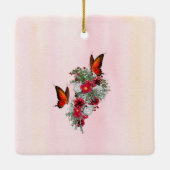 Bouquets mit weißem Rosen, Burgund und Weißrosen Keramikornament (Rückseite)