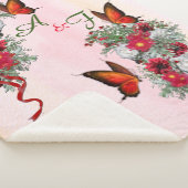 Bouquets mit weißem Rosen und Burgund Sherpadecke (3/4)