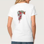 Bouquets mit weißem Rosen und Burgund T-Shirt (Rückseite)