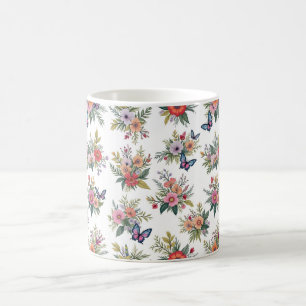 Bouquets und Schmetterlinge Kaffeetasse