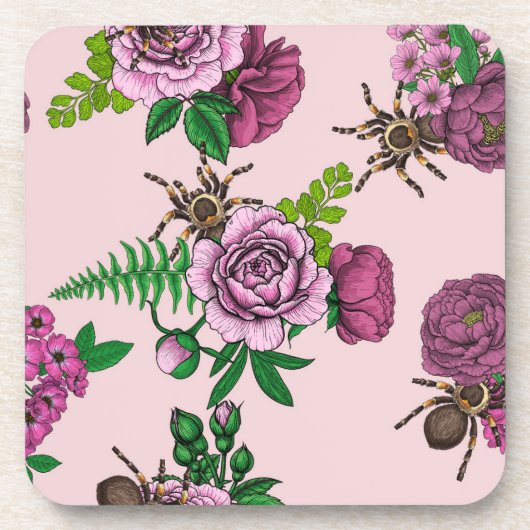 Bouquets und Tarantula Getränkeuntersetzer (Vorderseite)