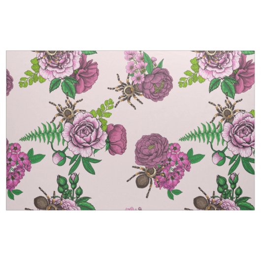 Bouquets und Tarantula Stoff (Fat Quarter (45,7 x 55,9 cm))