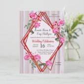 Bouquets von mehrfarbigen Rose auf Seidentexturen Einladung (Stehend Vorderseite)