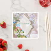 Bouquets von mehrfarbigen Rose auf Seidentexturen Serviette (Beispiel)