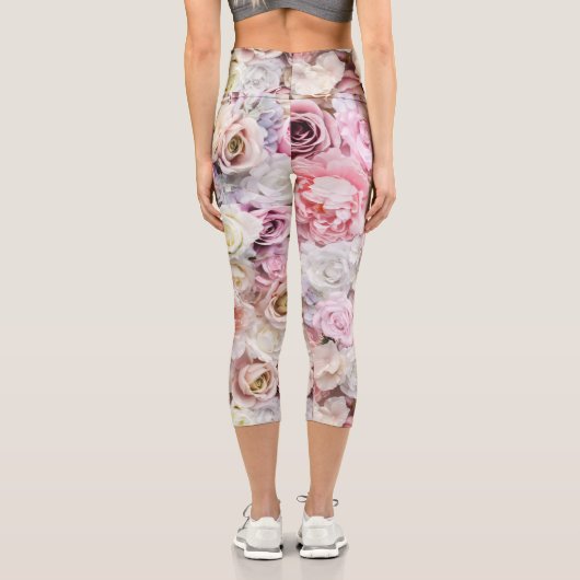Bouquets von Rose 1 Capri Leggings (Rückseite)