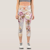 Bouquets von Rose 1 Capri Leggings (Vorderseite)