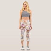 Bouquets von Rose 1 Capri Leggings (Vorderseite)