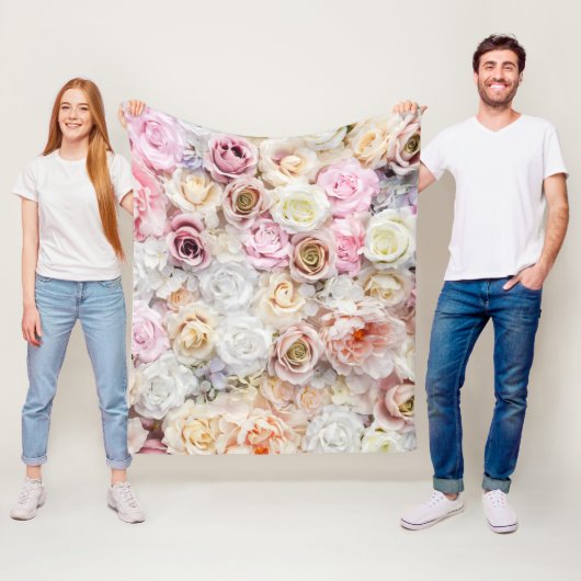 Bouquets von Rose 1 Fleecedecke (Beispiel)