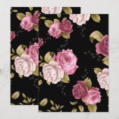 Bouquets von Rose 3 Dankeskarte (Vorne/Hinten)