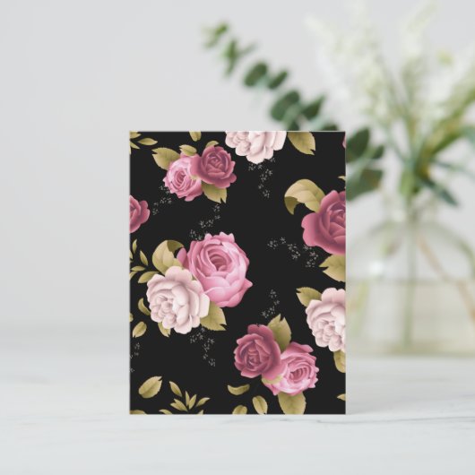 Bouquets von Rose 3 Feiertagspostkarte (Stehend Vorderseite)