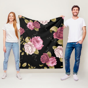 Bouquets von Rose 3 Fleecedecke