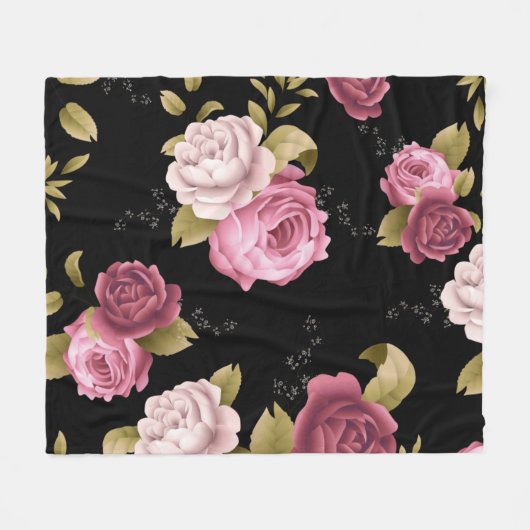 Bouquets von Rose 3 Fleecedecke (Vorderseite (Horizontal))