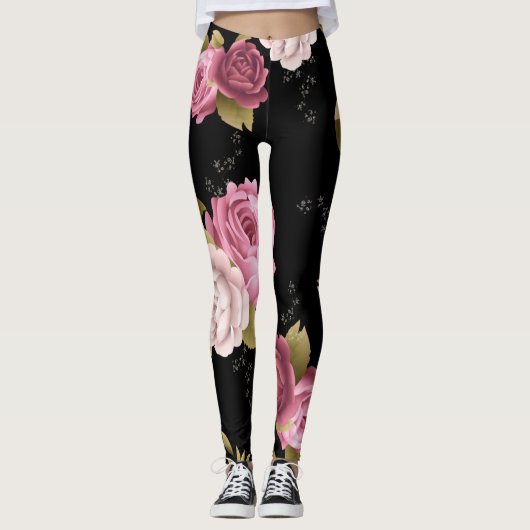 Bouquets von Rose 3 Leggings (Vorderseite)