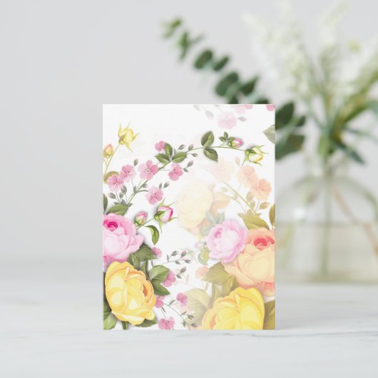 Bouquets von Rose 4 Feiertagspostkarte (Stehend Vorderseite)