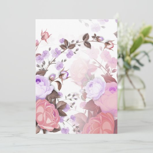 Bouquets von Rose 5 Dankeskarte (Stehend Vorderseite)
