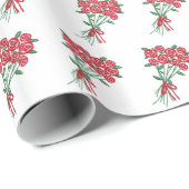 Bouquets von Rote Rosen Pattern Romantische Geschenkpapier (Rolleneckpunkt)