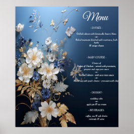 Bouquets von Silky Blue White und Gold Edges Poster