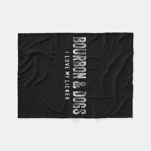 Bourbon And Dogs I Love My Licker Bourbon Drinking Fleecedecke (Vorderseite (Horizontal))