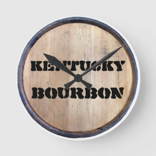 BOURBON BARREL LID (IMITATE) KENTUCKY CLOCK RUNDE WANDUHR