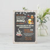 Bourbon Beer & GRILLEN Party Einladungen (Stehend Vorderseite)