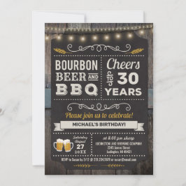 Bourbon Beer und GRILLEN 30. Geburtstag Einladung