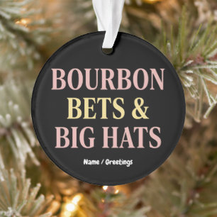 Bourbon Bets & Big Hats Retro Social Club Pferd Ornament