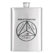 Bourbon Bets Research Group Flask Flachmann (Vorderseite)