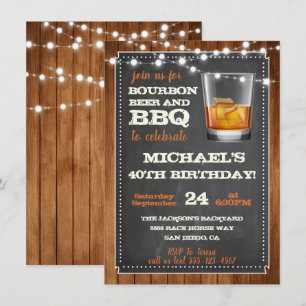 Bourbon Bier & BBQ Party Einladungen