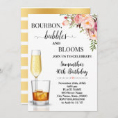 Bourbon, Blasen & Blüten Erwachsene Geburtstag Einladung (Vorne/Hinten)
