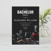 Bourbon & Cigars Kentucky Whiskey Bachelor Party Einladung (Stehend Vorderseite)