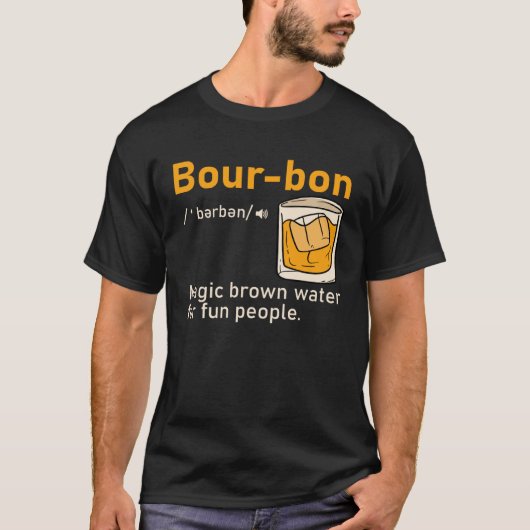 Bourbon Definition Magic Brown Water  Whisky  Men T-Shirt (Vorderseite)