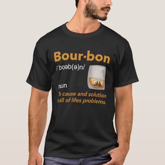 "Bourbon Definition Whiskey Drinking Quote Idee T-Shirt (Vorderseite)