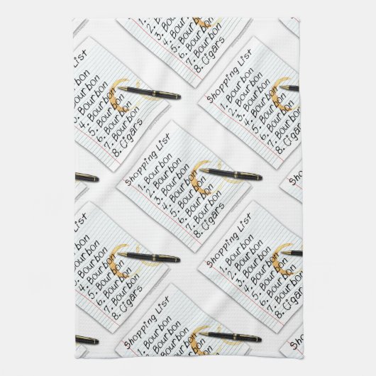 BOURBON-EINKAUFSlisten-COCKTAIL-SPASS Küchentuch (Vertikal)