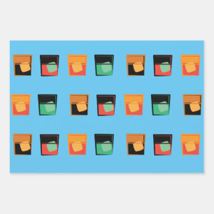 Bourbon Fanatic 3 Designs-Geschenkwrap Geschenkpapier Set