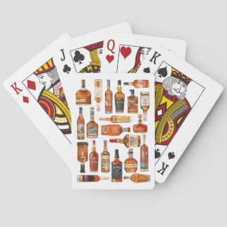 Bourbon-Flasche-Aquarell-Kartenspiel Spielkarten