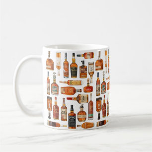 Bourbon-Flasche-Wasserfarben-Tasse Kaffeetasse