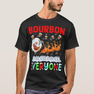 Bourbon für jeden Xmas-Trinker Santa-Schlitten-Ren T-Shirt