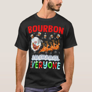 Bourbon für jeden Xmas-Trinker Santa-Schlitten-Ren T-Shirt