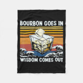 Bourbon Goes In Wisdom Comes Out 1970s Retro Fleecedecke (Vorderseite)