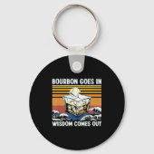 Bourbon Goes In Wisdom Comes Out 1970s Retro  Schlüsselanhänger (Vorderseite)