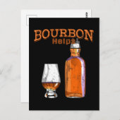 Bourbon hilft beim Sonnentrinken Postkarte (Vorne/Hinten)